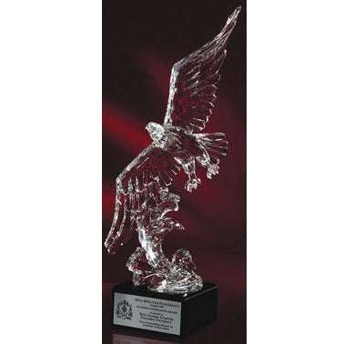 Acrylic Eagle On Marble Base - Soaring