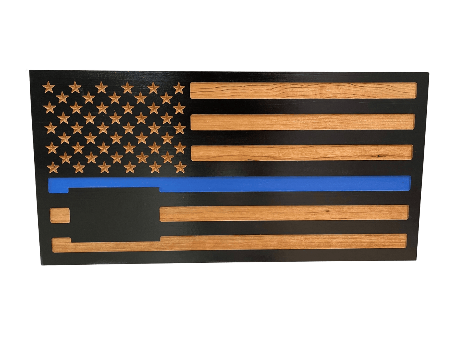 Custom Wood U.S. Flag for Law Enforcement