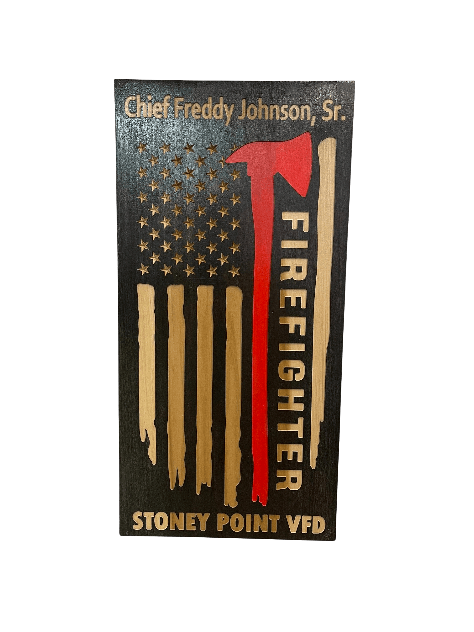 Custom Wood U.S. Flag for Firefighters