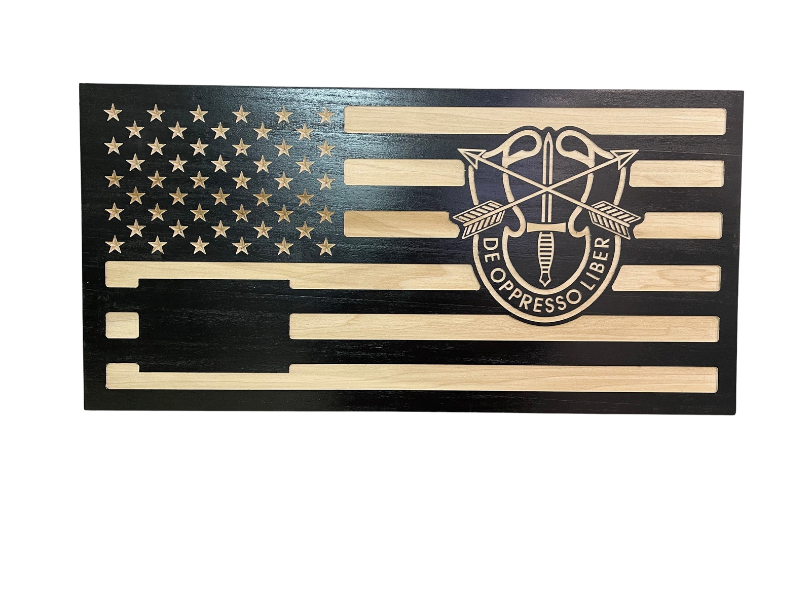 Custom Wood U.S. Flag for Special Forces