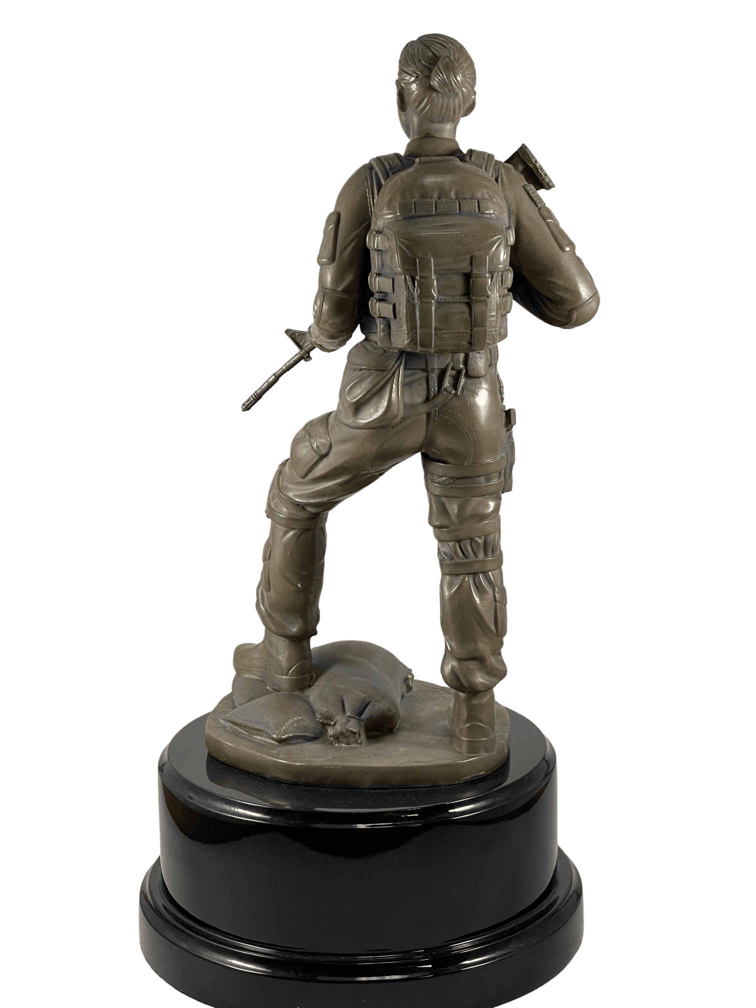 12" Female Combat Soldier on Black Base