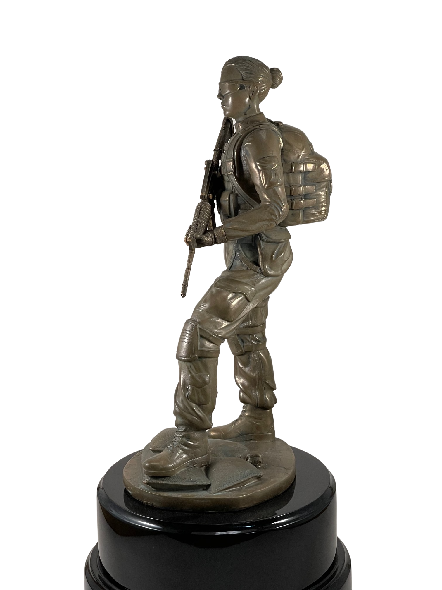 12" Female Combat Soldier on Black Base