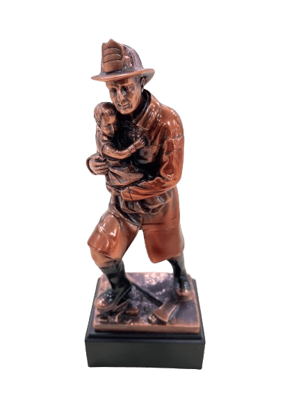 Fireman with Child Statue (Engraving Included)