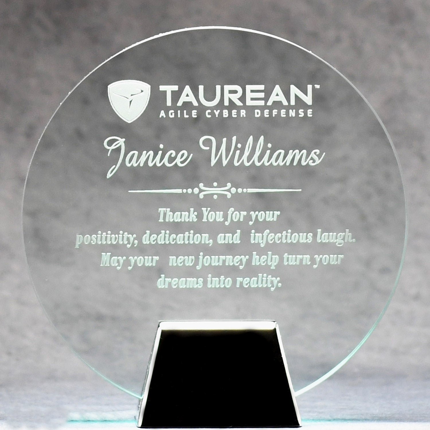 Jade Glass Circle With Chrome Stand