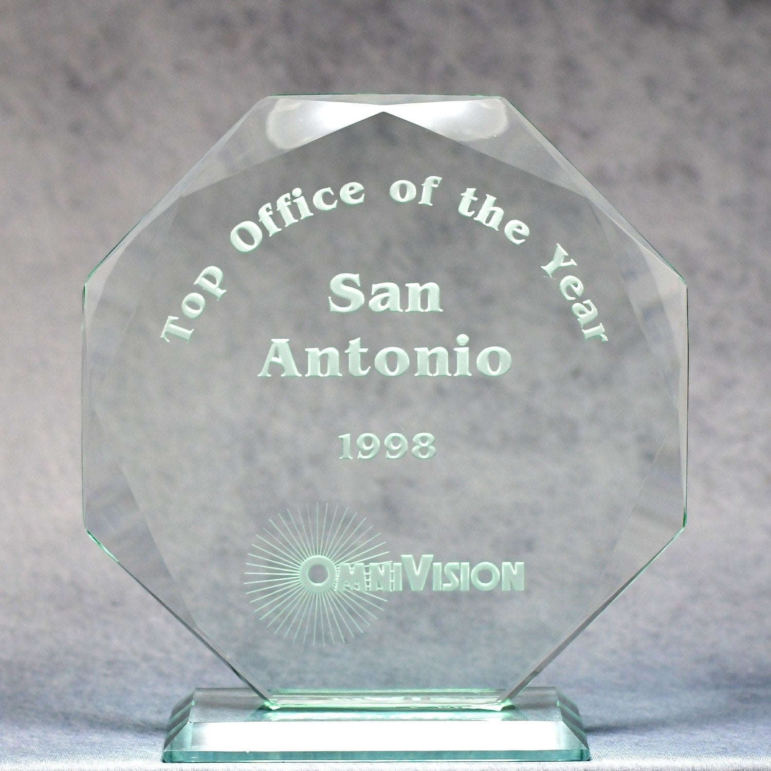 Jade Glass Multi-Faceted Octagon