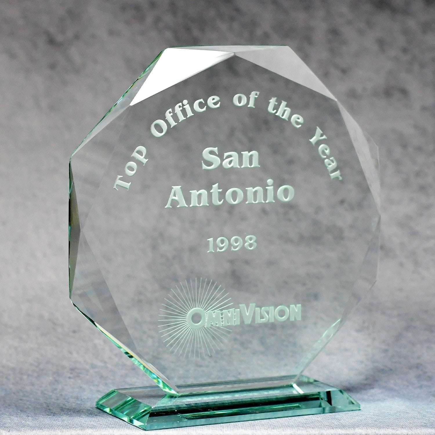 Jade Glass Multi-Faceted Octagon