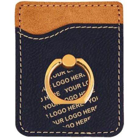 Leatherette Phone Wallet With Ring