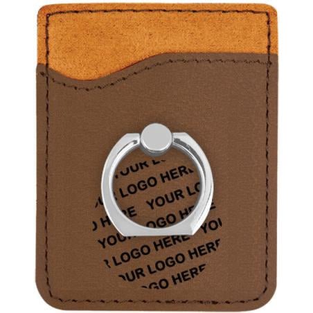 Leatherette Phone Wallet With Ring