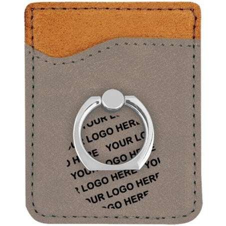 Leatherette Phone Wallet With Ring