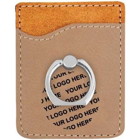 Leatherette Phone Wallet With Ring
