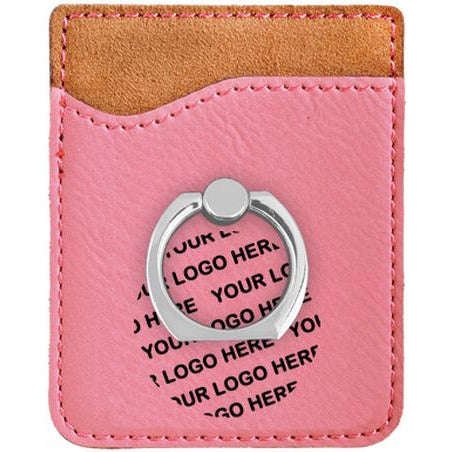 Leatherette Phone Wallet With Ring