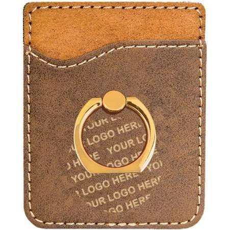 Leatherette Phone Wallet With Ring